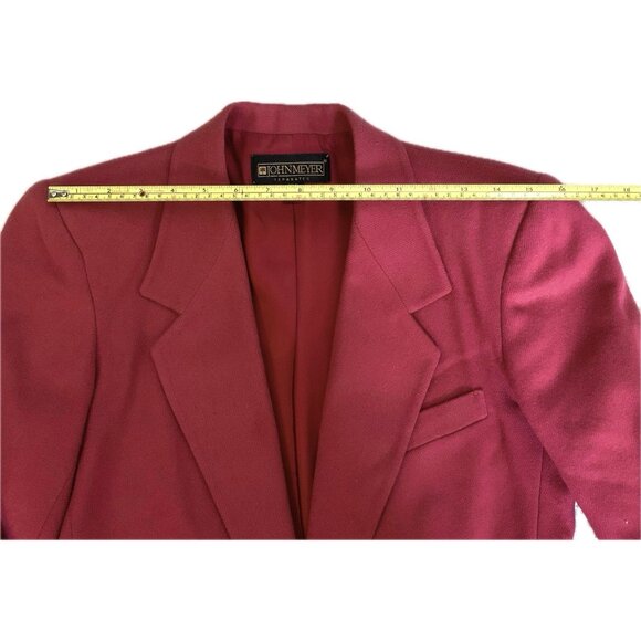Vtg John Meyer Jacket Blazer Womens Sz Petites P2 Pink 1 Button 100% Wool Lined - Picture 11 of 16